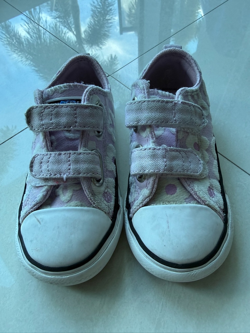 Kids Pink Polka Dot Canvas Sneakers with Hook & Loop Straps